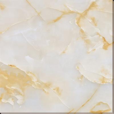 China Glazed Metallic Tiles 80*80 60*60 Inkjet Polished Gold Vein Porcelain Beige Jade Glazed Ceramic Tiles for sale