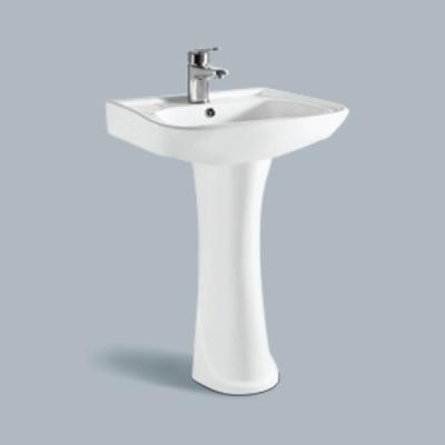 China Sustainable Sanitary Ware Round Shape Bathroom Ceramic Pedestal Wash Basin for sale