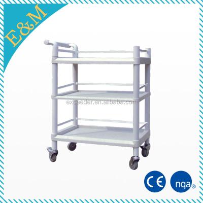 China Easy Move Trolley Hospital Medical Instrument Service Trolley, Clinic Trolley, Dressing Trolley with Steel Plastic Frame/Basin/Bucket for sale