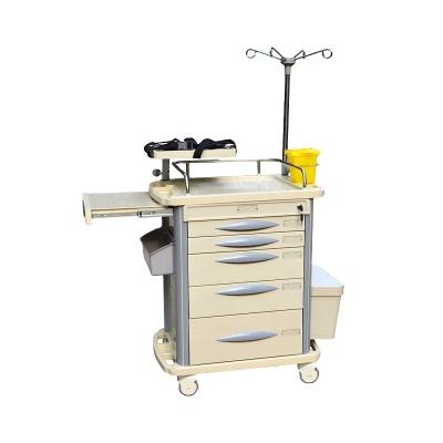 China Modern emergency trolley with defibrillator shelf, CPR panel for sale