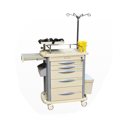 China China Modern Hospital Furniture Multifunction Medical Emergency Trolley With Computer Monitor Bracket for sale