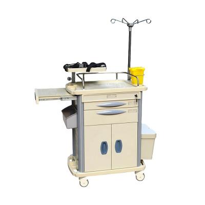 China Modern Plastic Medical Instrument Inpatient Emergency Trolley for sale