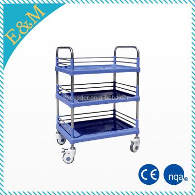 China Cheap Plastic-steel Easy Cart Hospital Hospital Motion Instrument Steel Plastic Trolley, Medical Dressing Trolley Price for sale