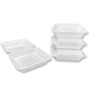 China Biodegradable Disposable Corn Starch Takeaway Microwave Box Biodegradable Food Container Plate Dish Sugarcane Bagasse Tableware for sale