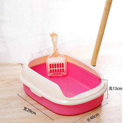 China Sustainable Wholesale Large Plastic Cat Litter Box Toilet Tray Narrow Cat Litter Tray for sale