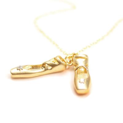 China Vintage Custom Design Pair Of Ballet Shoes Pendant Necklace for sale