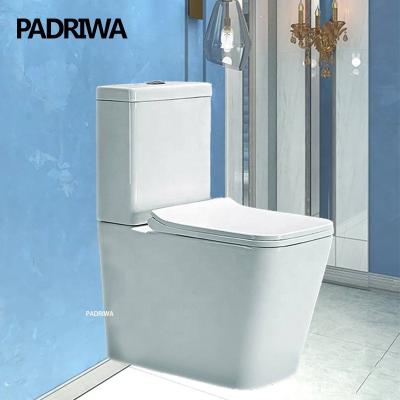 China Wc Ceramic Two-Piece Rimless Toilet Washdown Bathroom Trap Tank Hidden Ware P Ware Sanitary Cabinet for sale