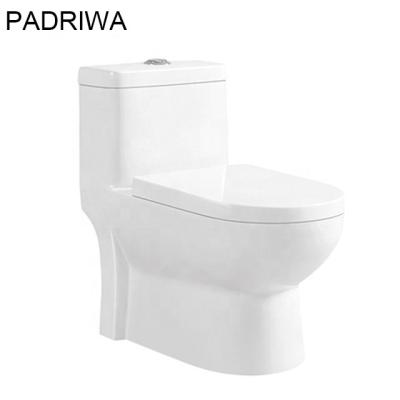 China Double-Flow Toilet Seat Grade Siphon Jet Flushing One Piece Ceramic American Standard Toilet Bowl for sale