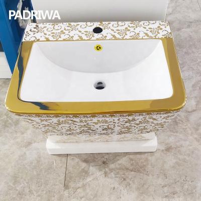 China New Arrival Modern White Bathroom Ceramic Rectangular Wall Hung Basin for sale