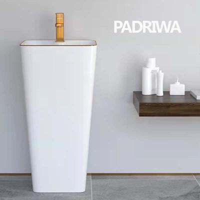 China Pedestal Wash Basin Top Quality Modern Gold Basin for sale