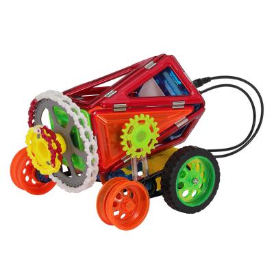 China STEM leren Magnetische speelgoed auto's met afstandsbediening Magnetische tegels speelgoed voor kinderen Te koop