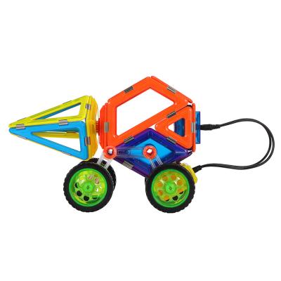 China Magnetic Childrens Blocks Locomotive Diamond Car Toys With Remote Control for sale