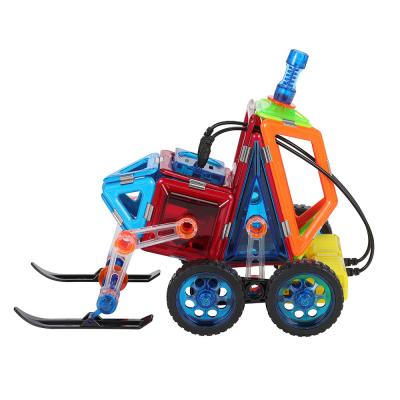 China OEM Colorful Magnetic Tiles Remote Control Car Locomotive Hulu Sled Kids Toy Cars for sale