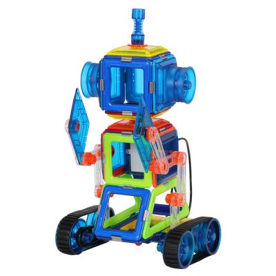 China Early Educational Magnetic Tiles Remote Control Car Robot Construction Toy for sale