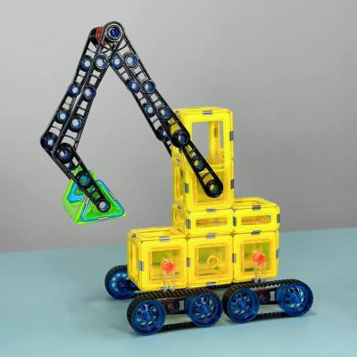 China Remote Control Excavating Machinery Magnetic Tiles Accessories Building Blocks 3D for sale