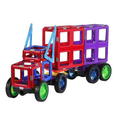 China Heavy Truck Magnetic Tiles Vehicles Educational Magnetic Building Blocks Toy Sets for sale