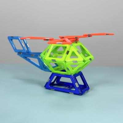 China Ingenieurfahrzeug Hubschrauber Stamm Magnetfliesen Bausätze Kinder DIY zu verkaufen