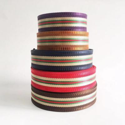 China Elastic Manufacturer Fashion Jacquard Webbing Webbing Stripe Custom Woven Webbing for sale