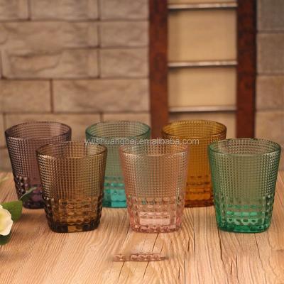 China Country European - Style Retro Relief Solid Colored Glass Mug With Diamond Decoration for sale