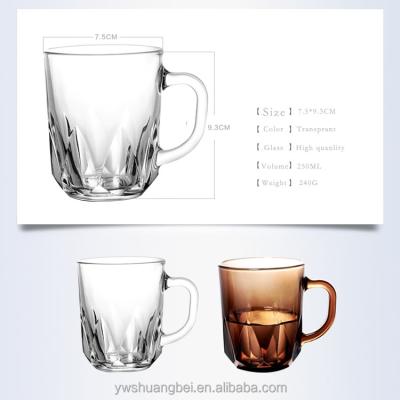 China Sustainable hot sale, glass mug with handle cup glass mug for sale