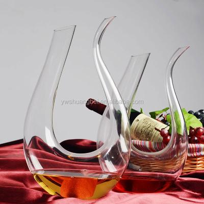 China Wholesale U Shaped Dresser Simple and Angel Crystal Glass Wine Decanter Aerator for sale