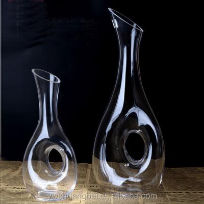 China Wholesale 20oz Snail Hole Crystal Glass High Quality Hand-Blown Wine Decanter Decanter Wholesale for sale