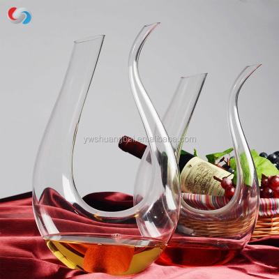 China High Quality Large U Shape Special Design Lead Free Glass Wine Decanter for sale