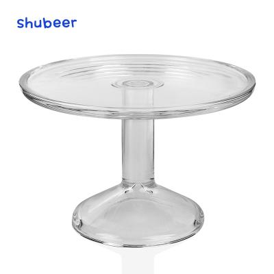 China Simple Viable Large Glass Fruit Dish Cafeteria Cake Plate Pastry Dish Home Dessert Food Tray for sale