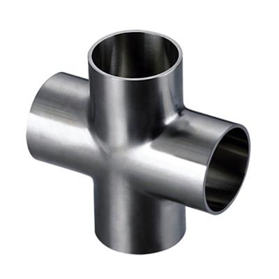 China JG 4 Food Industry Stainless Steel Cross 4 Way Pipe Fitting for sale