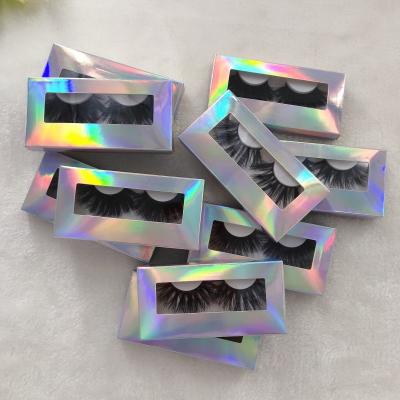 China 100% Natural Handmade 25MM Long 3D Mink Lashes False Eyelash Seller Factory Wholesale For Make Up Holographic Lashes Box for sale