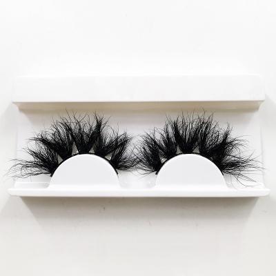 China Mink Eyelash Manufacturer 25mm Wholesale Crisscross Fluffy Mink Lick Longer Strip 3d Lashes Luxury Sellers for sale