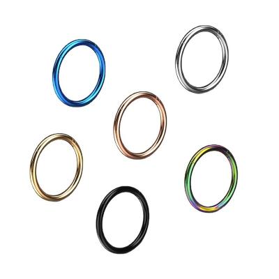 China 316L Stainless Steel FASHIONABLE Segment Clicker Ring Nose Ring Hoop Septum Helix Tragus Cartilage Seamless Hinged Daith Puncture for sale