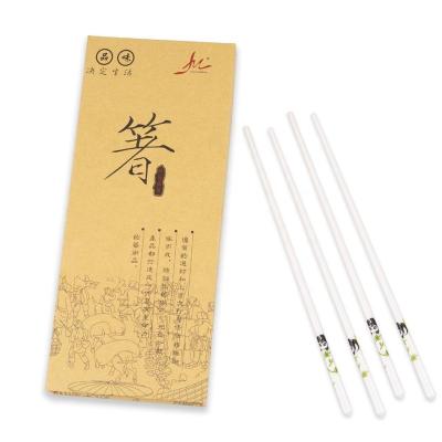 China Viable high-end ceramic chopsticks with wooden pattern exquisite panda gift box traditional style porcelain chopsticks for sale