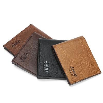 China 2022 men's casual anti-theft purse new brand men's leather wallet and portable short wallet card wallet for sale