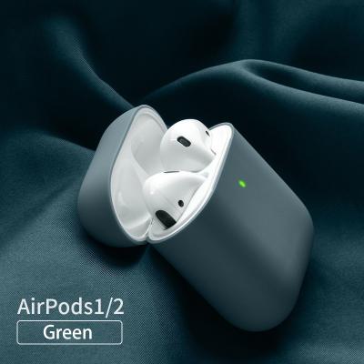 China Shockproof AirPod Earphone Cases 1/2 Generation Silicone Earphone Cases Ultra-thin Solid Color AirPod Liquid Cases for sale