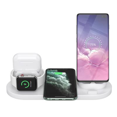 China Best Selling ABS New Product Version Radio Charging Stand 6 IN 1 Mobile Phone Fast Wireless Charger 2022 for sale