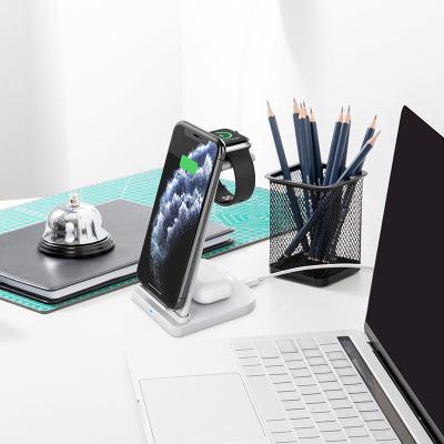 China 3 IN 1 15W Wireless Charging Stand Phone Holder 3 in 1 Fast Wireless Charger Charging Station for Smart Phones for sale