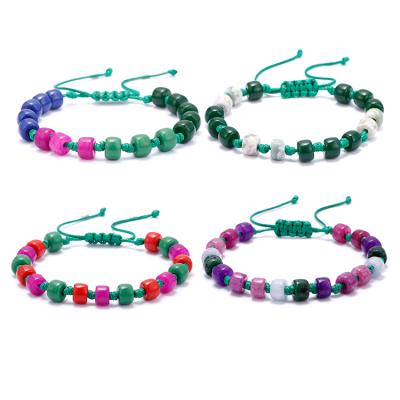 China Cute Women's Jewelry Ruby Zoisite Bead Bracelets Adjustable Synthetic Jade Strong Beads Natural Stone Fuchsia Bracelet for sale