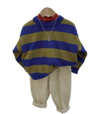 China Cotton Children's Clothes Wet Cute Stripe Warm Sweaters Long Sleeve Pullover for sale