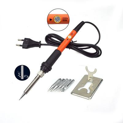 China Other Temperature 60W Electric Soldering Iron Adjustable Heat Pencil+Welding Solder Station+5pcs Soldering Tips for sale