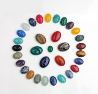 China Cabochon Setting PANGEM Natural Gemstone and Semi Precious Stone Oval Gauge Cabochons for Jewelry Setting and Holder 50 Options for sale