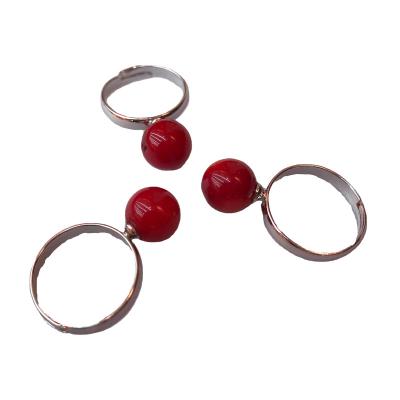 China FASHIONABLE Bamboo Coral Gemstone Beads Changeable Ring sea red from PANGEM 5A for sale