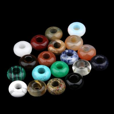 China Gemstone Beads Beading Beads PANGEM 12/14 mm Hole Rondelle Jewelry Supplies Big Bead Gemstone Troll Beads For Bracelet And Necklace Charm Pendant For Jewelry Making for sale