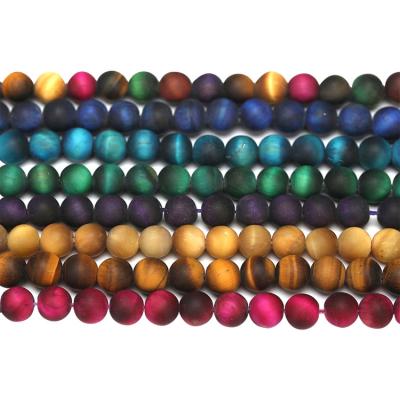 China Jewelry Components Beading PANGEM Supplies Matte Round Gemstone Beads Frost Onyx/Agate/Quartz/Jade/Obsidian/Jasper 8mm Round Beads 50 Colors for sale