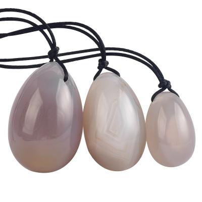 China Women Tightening Vaginal Kegel Exercise Gemstone Jade Yoni Eggs PANGEM Gray Agate S/M/L Wax No No Chemical Women Tightening Vaginal Kegel Exercise for sale