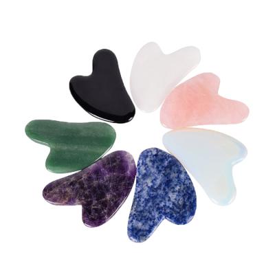 China Europe PANGEM Natural Gemstone Rose Quartz/Green Jade Gua Sha Massage Wands Scraping Therapy Gua Sha Board Massage Tool for sale