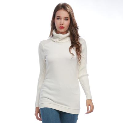 China 2020 Custom Classic White Anti-Wrinkle Autumn Winter Women Long Sleeve Turtle Neck Ladies Knit Pullover Tops Sweater for sale