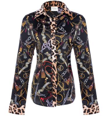 China 2020 Breathable Ladies Fashion Long Sleeve Sexy Tassel Flora Leopard Printed Women's Clothing Vintage Shirt for sale