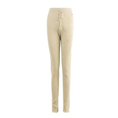 China Anti-wrinkle Manufacturer OEM Custom Design Casual Spring Khaki Maxi Sweater Pants For Women Clothing for sale