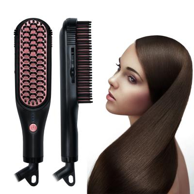 China Salon Hair Make Hair Salon Make Beard Comb Hair Straightener Comb Brush Home Use PTC Heater New Style Professional Electric For Women for sale